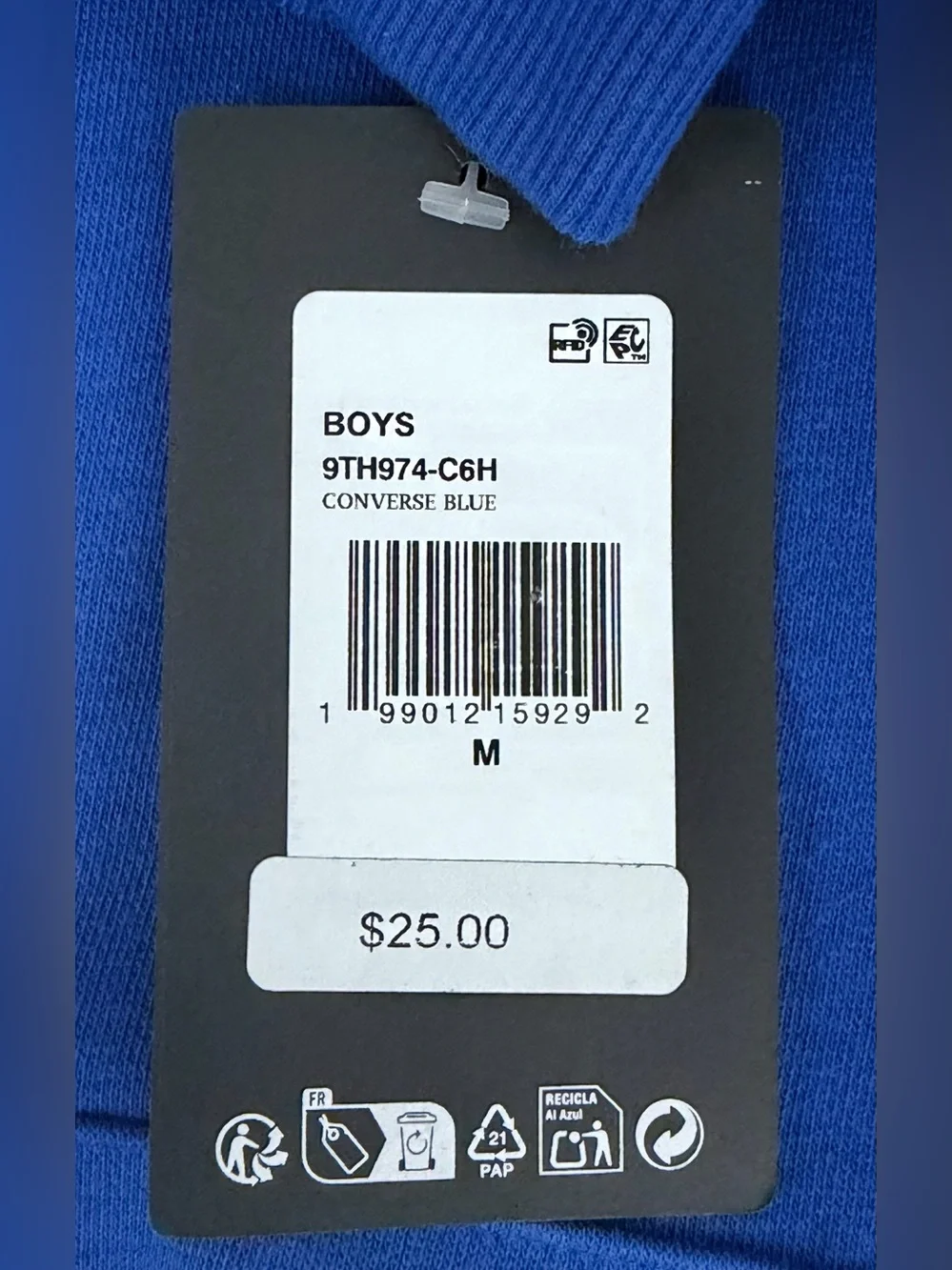 Converse Royal Blue Unisex Chuck Taylor French Terry Hooded Sweatshirt, Med.NWT